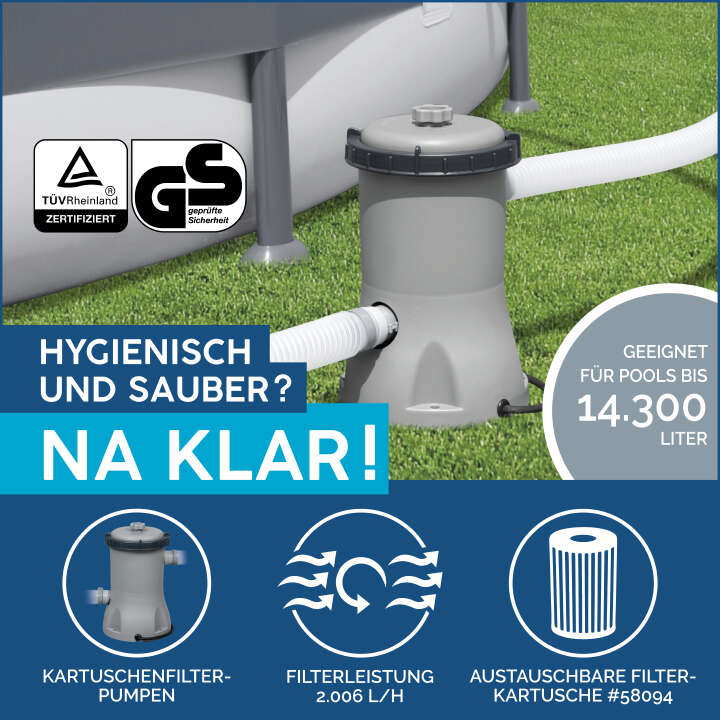 Bestway Steel Pro MAX™ Frame Pool-Set Holz-Optik